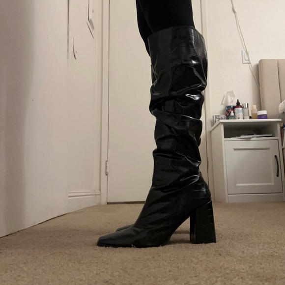 Black croc block boot - Picture 5 of 5